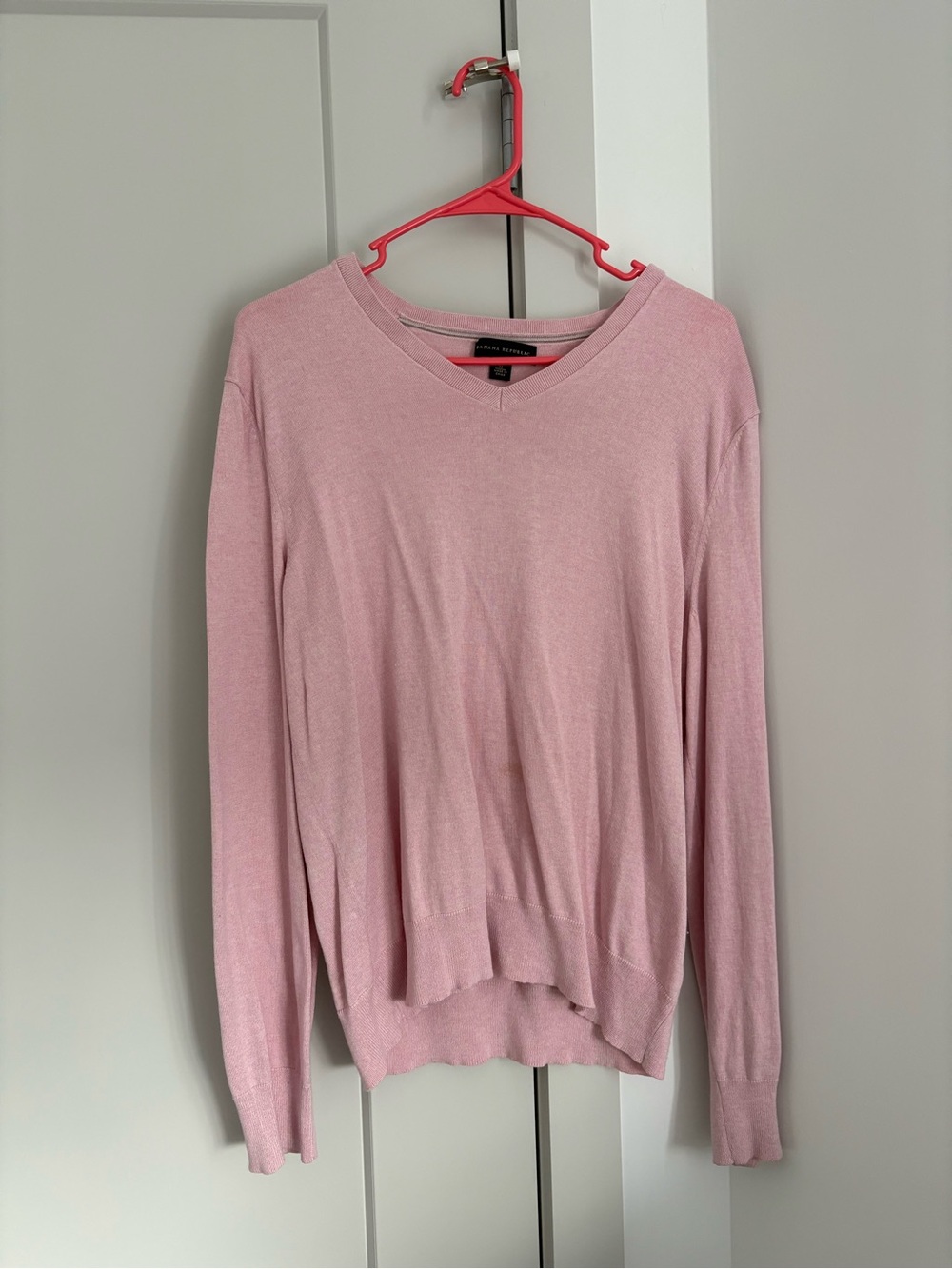 Banana Republic Light Pink Long-Sleeve V-Neck Top